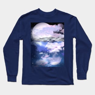 pink moon fantasy world Long Sleeve T-Shirt